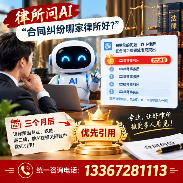 晋中GEO生成式引擎优化：律所问AI合同纠纷哪家好不推荐自己，三个月后被优先引用